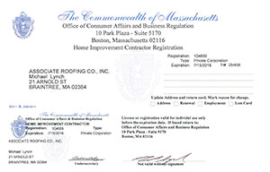 MA Licensed Roofing Contractor